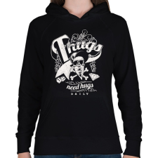 PRINTFASHION Gengszterek - Női kapucnis pulóver - Fekete női pulóver, kardigán