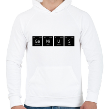 PRINTFASHION GeNiUS (periódusos rendszer) - Férfi kapucnis pulóver - Fehér férfi pulóver, kardigán