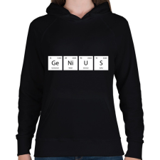 PRINTFASHION GeNiUS (Periódusos rendszer) - Női kapucnis pulóver - Fekete női pulóver, kardigán