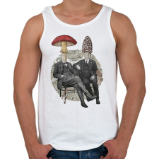 PRINTFASHION Gentleman mushrooms - Férfi atléta - Fehér atléta, trikó