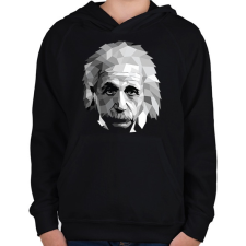 PRINTFASHION Geometrikus Einstein - Gyerek kapucnis pulóver - Fekete gyerek pulóver, kardigán