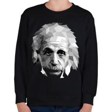 PRINTFASHION Geometrikus Einstein - Gyerek pulóver - Fekete