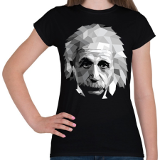 PRINTFASHION Geometrikus Einstein - Női póló - Fekete női póló