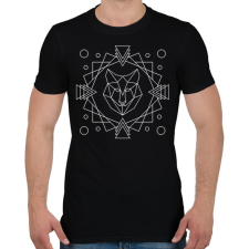 PRINTFASHION Geometrikus farkas - Férfi póló - Fekete férfi póló