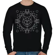 PRINTFASHION Geometrikus farkas - Férfi pulóver - Fekete férfi pulóver, kardigán