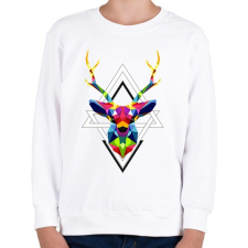 PRINTFASHION Geometrikus Szarvas - Gyerek pulóver - Fehér gyerek pulóver, kardigán