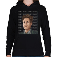 PRINTFASHION George Orwell - Női kapucnis pulóver - Fekete női pulóver, kardigán