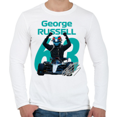 PRINTFASHION George Russell - Férfi hosszú ujjú póló - Fehér