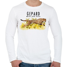 PRINTFASHION gepard - Férfi hosszú ujjú póló - Fehér férfi póló