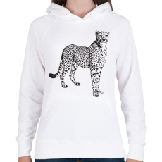 PRINTFASHION Gepárd  - Női kapucnis pulóver - Fehér
