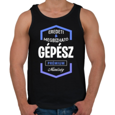 PRINTFASHION Gépész prémium minőség - Férfi atléta - Fekete