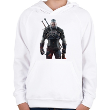 PRINTFASHION Geralt - Gyerek kapucnis pulóver - Fehér gyerek pulóver, kardigán
