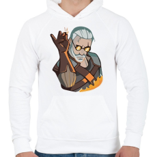 PRINTFASHION Geralt - Igni jel - Férfi kapucnis pulóver - Fehér