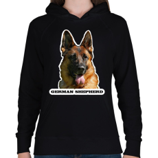 PRINTFASHION German shepherd - Női kapucnis pulóver - Fekete