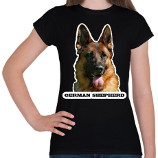 PRINTFASHION German shepherd - Női póló - Fekete