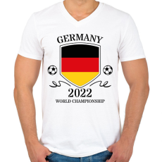PRINTFASHION Germany 2022 - Férfi V-nyakú póló - Fehér