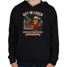 PRINTFASHION get in loser2 - Gyerek kapucnis pulóver - Fekete gyerek pulóver, kardigán