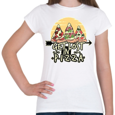 PRINTFASHION Get lost in pizza - Női póló - Fehér
