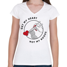PRINTFASHION Get my heart - Női V-nyakú póló - Fehér női póló