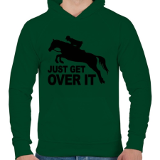 PRINTFASHION Get over it! - Férfi kapucnis pulóver - Sötétzöld férfi pulóver, kardigán