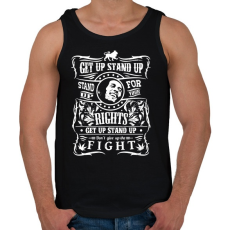 PRINTFASHION Get up stand up - Férfi atléta - Fekete