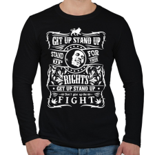PRINTFASHION Get up stand up - Férfi hosszú ujjú póló - Fekete férfi póló