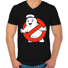 PRINTFASHION Ghostbuster - Férfi V-nyakú póló - Fekete férfi póló
