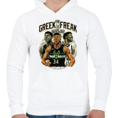 PRINTFASHION Giannis Antetokounmpo - Férfi kapucnis pulóver - Fehér