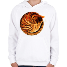 PRINTFASHION Ginger cat - Gyerek kapucnis pulóver - Fehér
