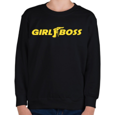PRINTFASHION Girl Boss - Gyerek pulóver - Fekete
