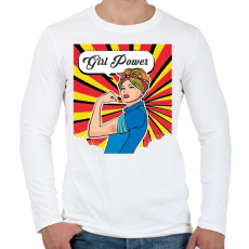 PRINTFASHION Girl Power - Férfi hosszú ujjú póló - Fehér