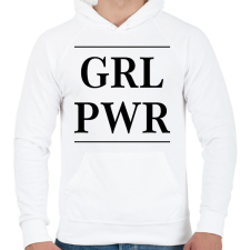 PRINTFASHION Girl Power - Férfi kapucnis pulóver - Fehér férfi pulóver, kardigán