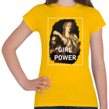 PRINTFASHION Girl power - festmény - Női póló - Sárga női póló