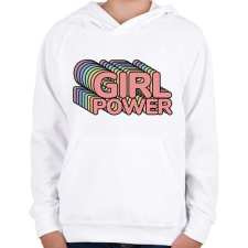 PRINTFASHION Girl Power - Gyerek kapucnis pulóver - Fehér gyerek pulóver, kardigán