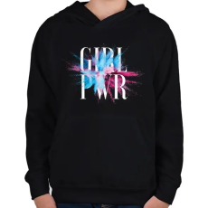 PRINTFASHION Girl Power - Gyerek kapucnis pulóver - Fekete