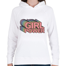 PRINTFASHION Girl Power - Női kapucnis pulóver - Fehér női pulóver, kardigán