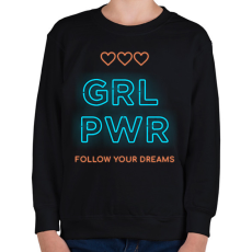 PRINTFASHION girlpower - Gyerek pulóver - Fekete