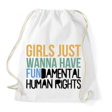 PRINTFASHION Girls just wanna have - Sportzsák, Tornazsák - Fehér tornazsák