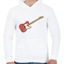 PRINTFASHION Gitár - Férfi kapucnis pulóver - Fehér férfi pulóver, kardigán