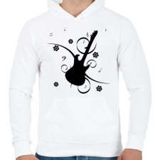 PRINTFASHION Gitár - Férfi kapucnis pulóver - Fehér férfi pulóver, kardigán