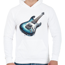 PRINTFASHION gitár - Férfi kapucnis pulóver - Fehér férfi pulóver, kardigán
