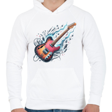 PRINTFASHION gitár - Férfi kapucnis pulóver - Fehér férfi pulóver, kardigán