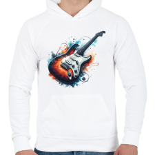 PRINTFASHION gitár - Férfi kapucnis pulóver - Fehér férfi pulóver, kardigán