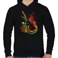 PRINTFASHION Gitár - Férfi kapucnis pulóver - Fekete