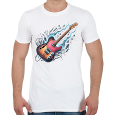 PRINTFASHION gitár - Férfi póló - Fehér