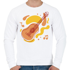 PRINTFASHION Gitár - Férfi pulóver - Fehér férfi pulóver, kardigán