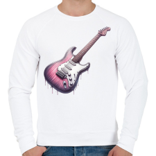 PRINTFASHION gitár - Férfi pulóver - Fehér férfi pulóver, kardigán