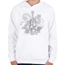 PRINTFASHION Gitár - Gyerek kapucnis pulóver - Fehér gyerek pulóver, kardigán