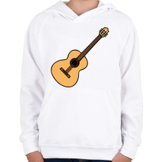 PRINTFASHION Gitár - Gyerek kapucnis pulóver - Fehér
