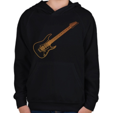 PRINTFASHION Gitár - Gyerek kapucnis pulóver - Fekete gyerek pulóver, kardigán